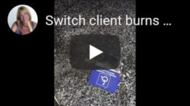 Switch client burns her mobility pass!