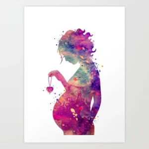 pregnant-watercolor-pregnancy-childbirth-new-mum-gynecology-obstetrician-medical-office-gift-prints